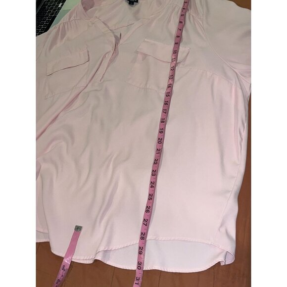 Torrid Harper Pink Tab Sleeves V-Neck Women's Blouse Size 5x - Picture 6 of 9
